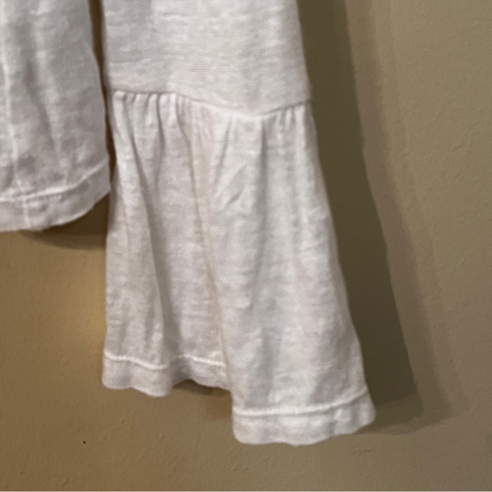 FRAME Denim White Bell-Sleeve Linen Top - Picture 3 of 7